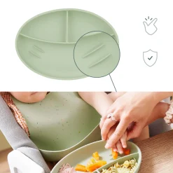 Babymoov Assiette Compartimentée Green