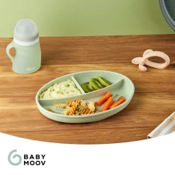 Babymoov                    Assiette Compartimentée    Green