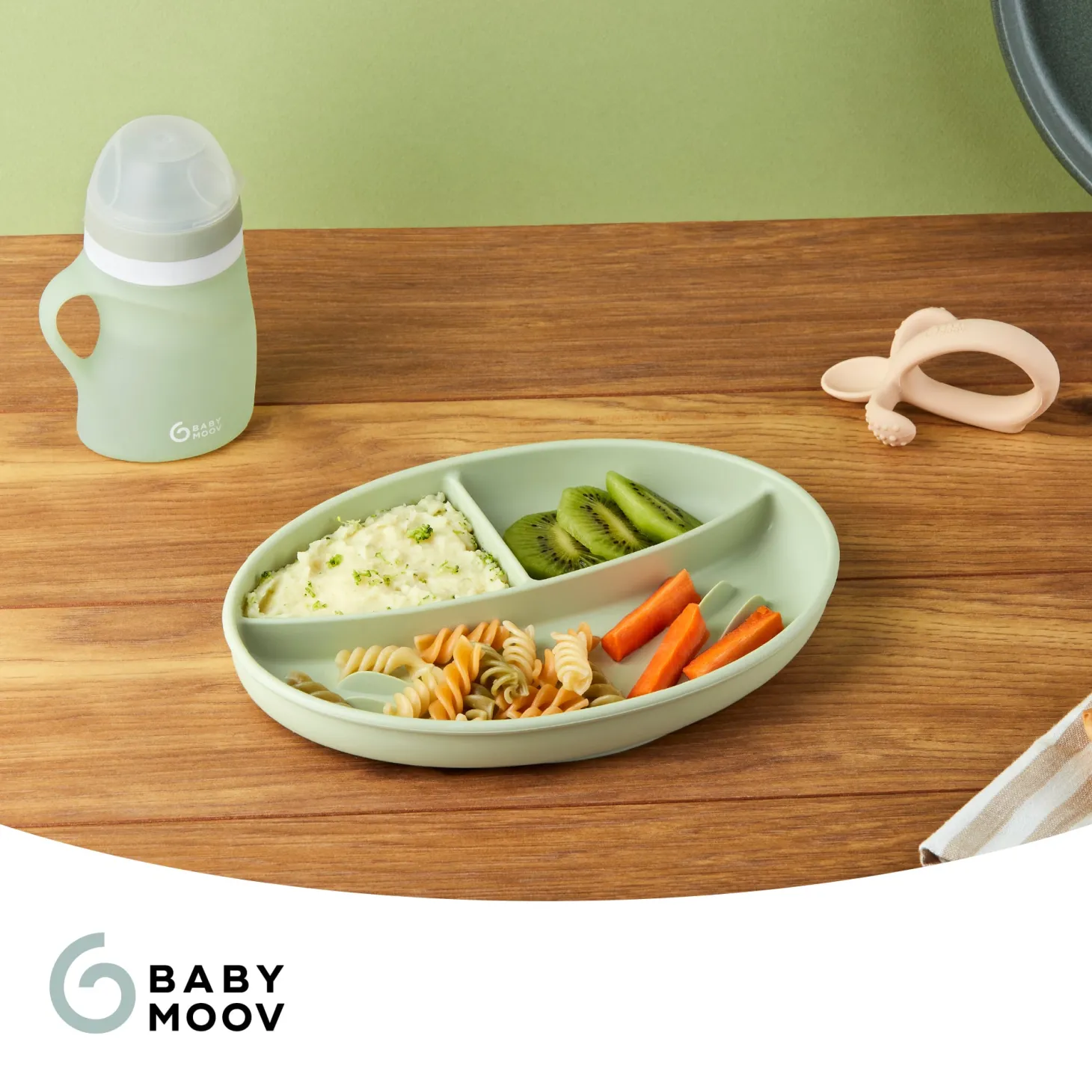 Babymoov Assiette Compartimentée Green