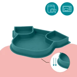 Babymoov Assiette Isy en silicone Bleu