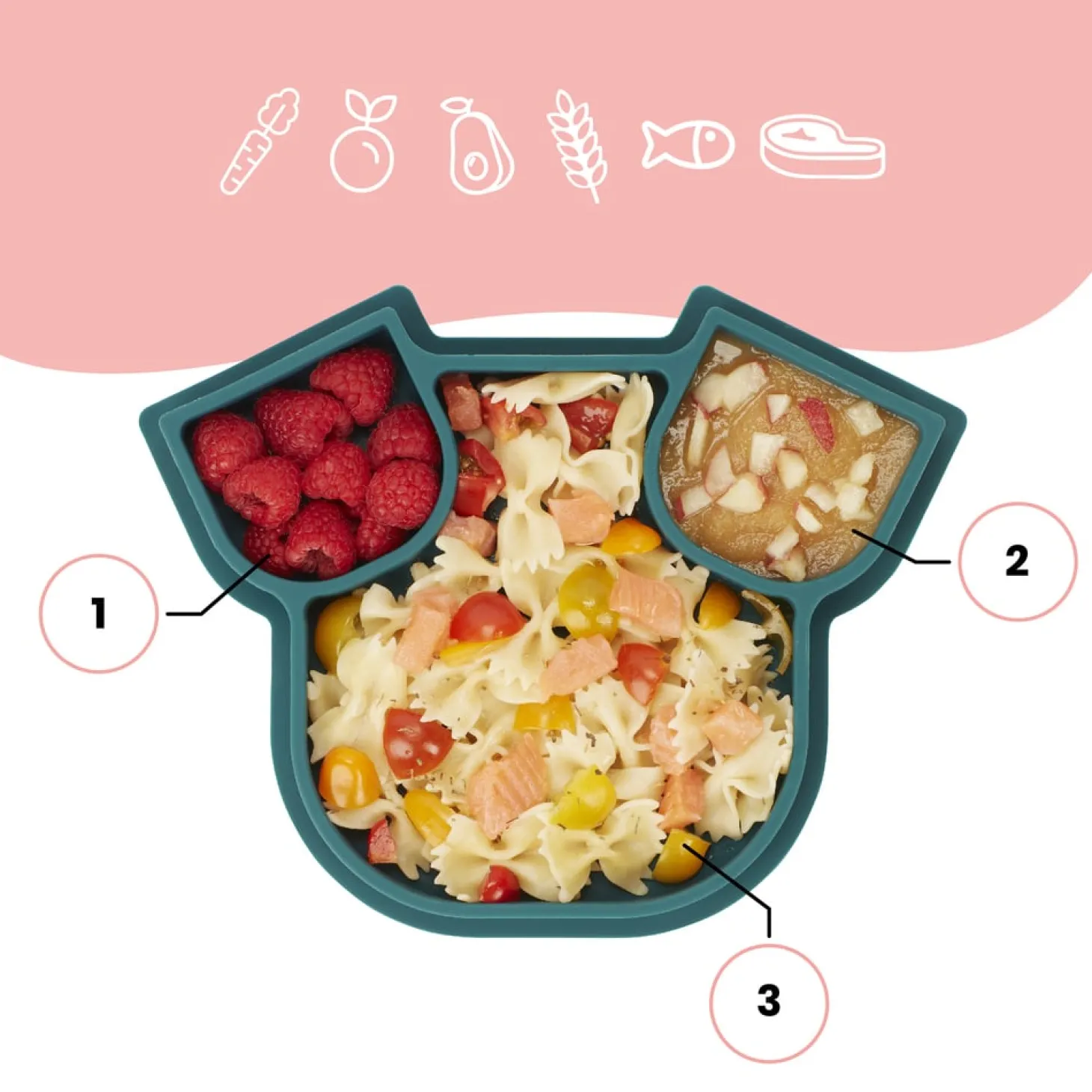 Babymoov Assiette Isy en silicone Bleu