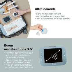 Babymoov                    Babyphone vidéo Yoo Roll    Bleu
