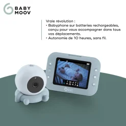 Babymoov Babyphone vidéo Yoo Roll Bleu