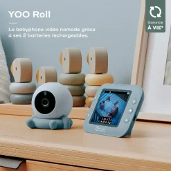 Babymoov Babyphone vidéo Yoo Roll Bleu
