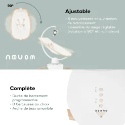 Babymoov                    Balancelle bébé Swoon Hoop Sand + adaptateur    Blanc