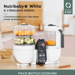 Babymoov                    Bundle Robot Nutribaby Plus avec 3 babybols    white