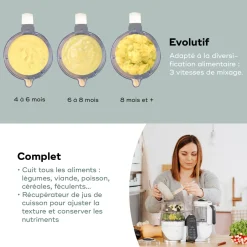 Babymoov Bundle Robot Nutribaby Plus avec 3 babybols white