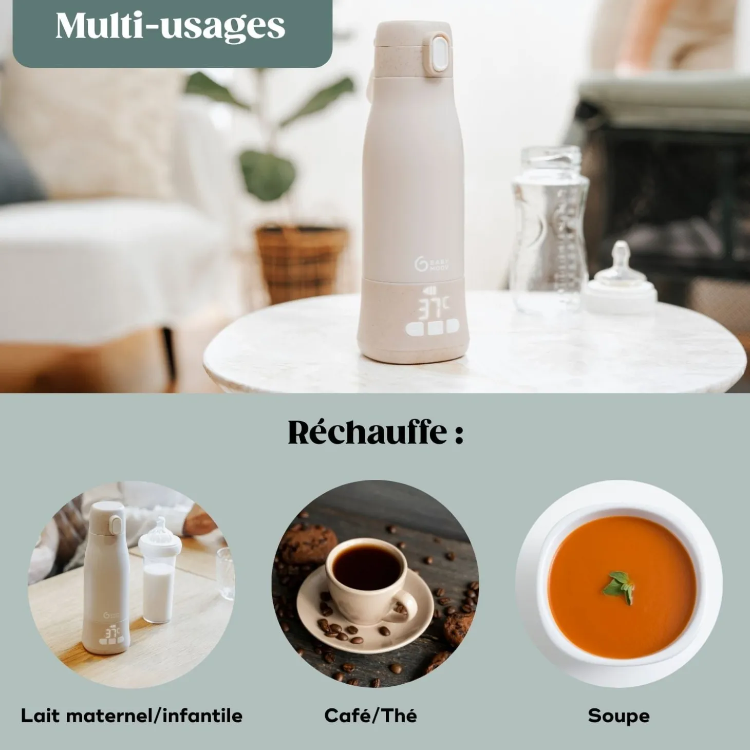 Babymoov Chauffe biberon nomade Moov & Feed Beige