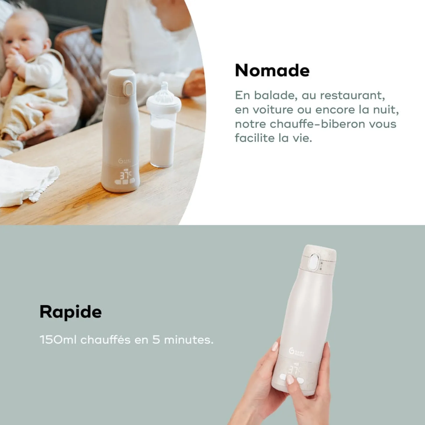 Babymoov Chauffe biberon nomade Moov & Feed Beige