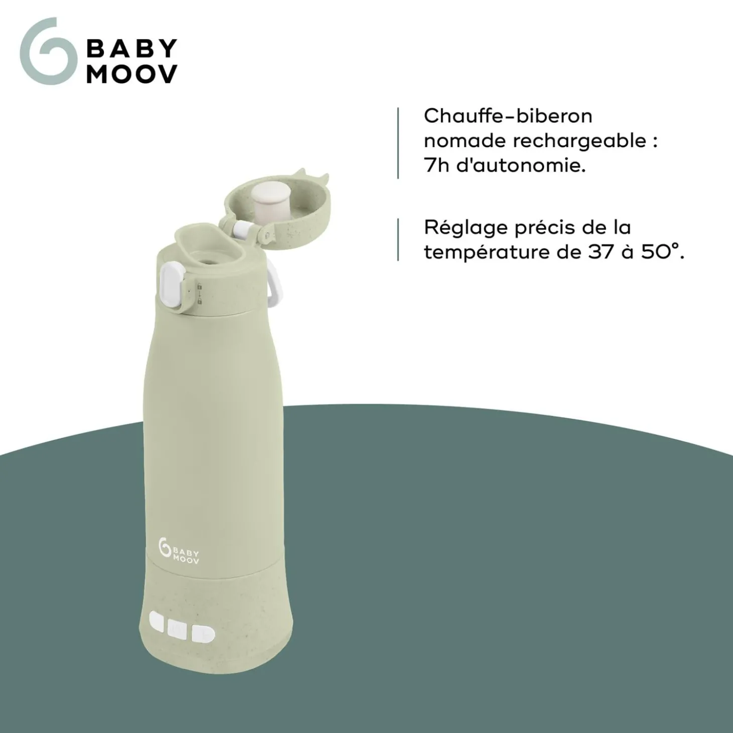 Babymoov Chauffe biberon nomade Moov & Feed Vert Sauge