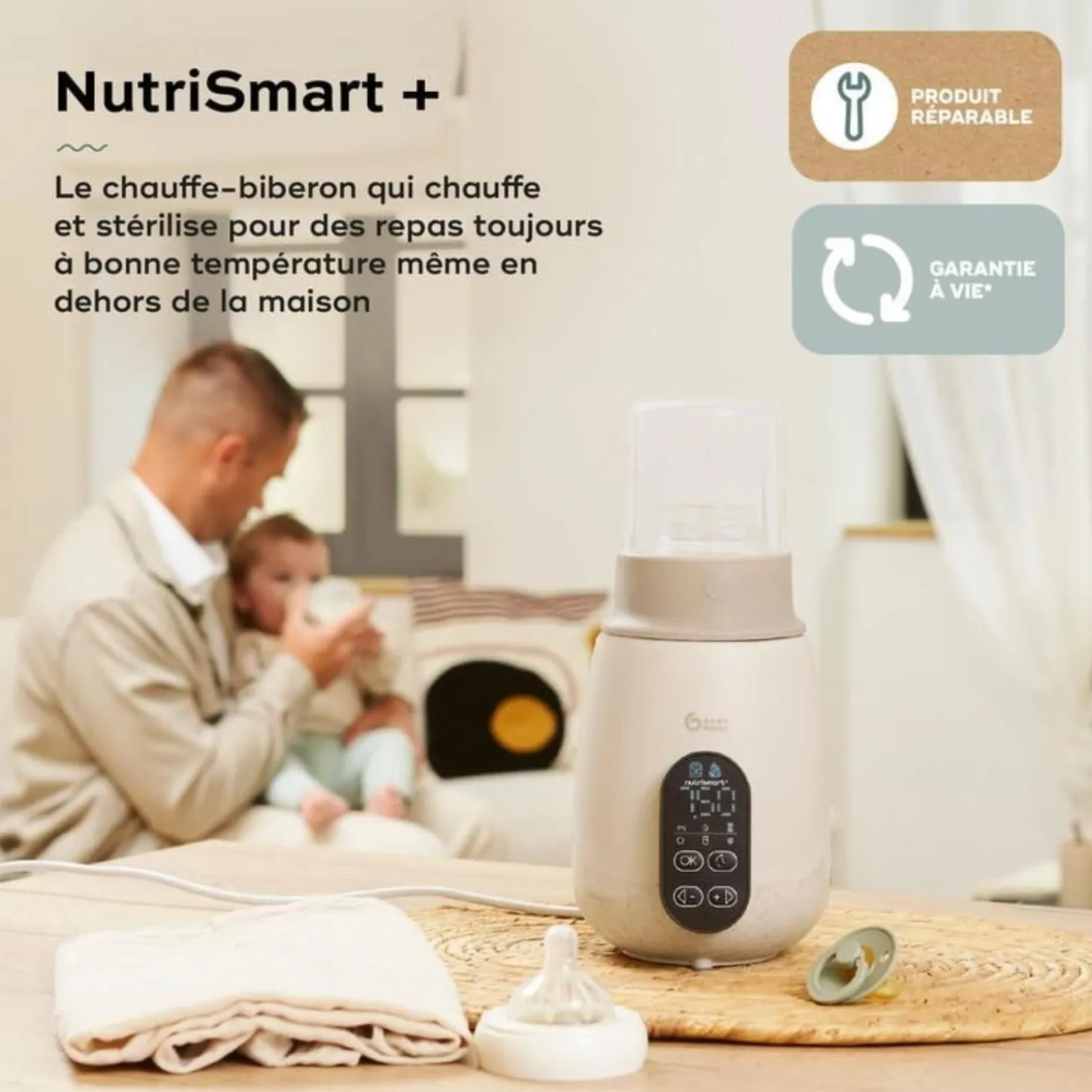 Babymoov Chauffe-Biberon Nutrismart+ Mineral Beige