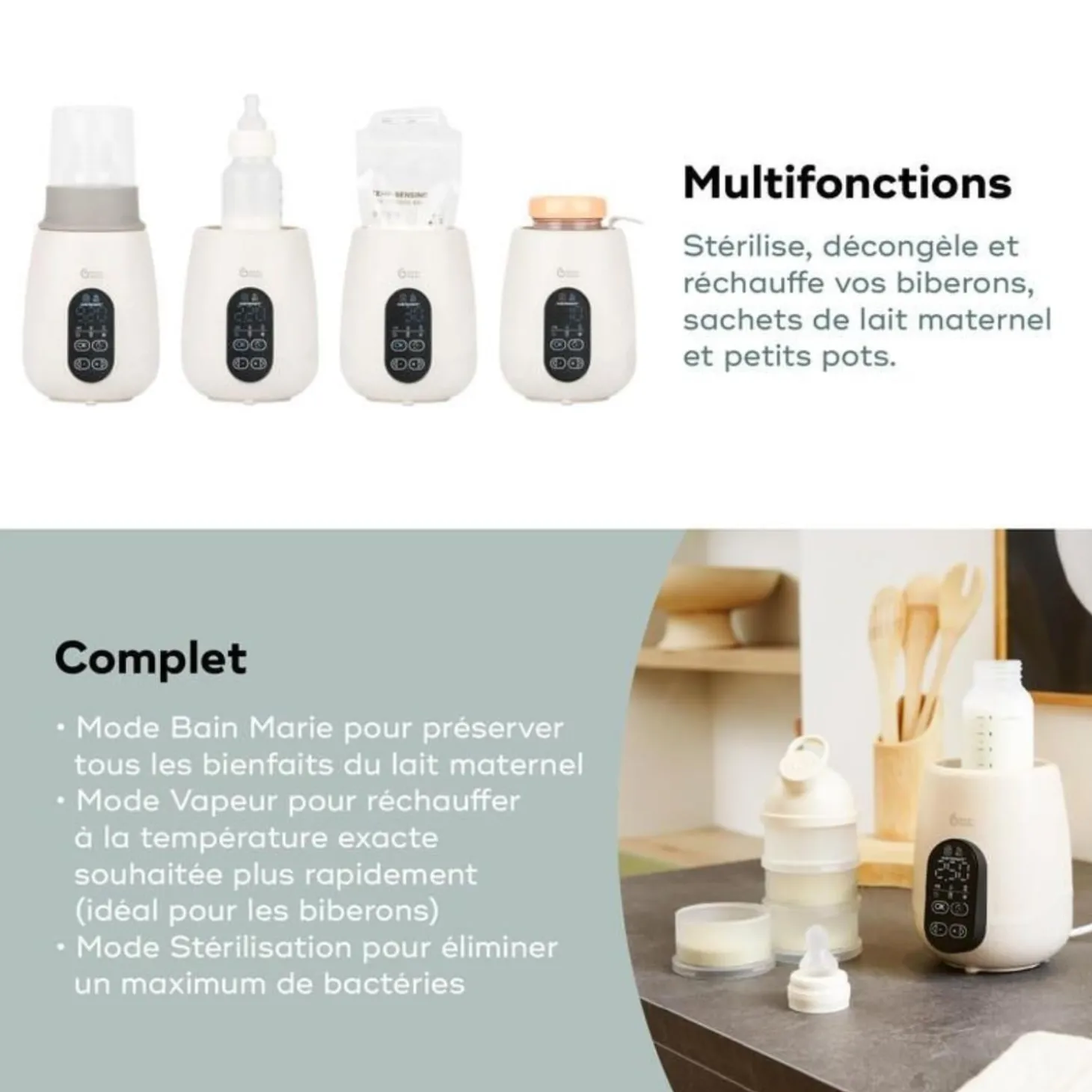 Babymoov Chauffe-Biberon Nutrismart+ Mineral Beige
