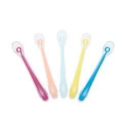 Babymoov                    5 cuillères en silicone 1er âge Baby Spoons    Multicolore