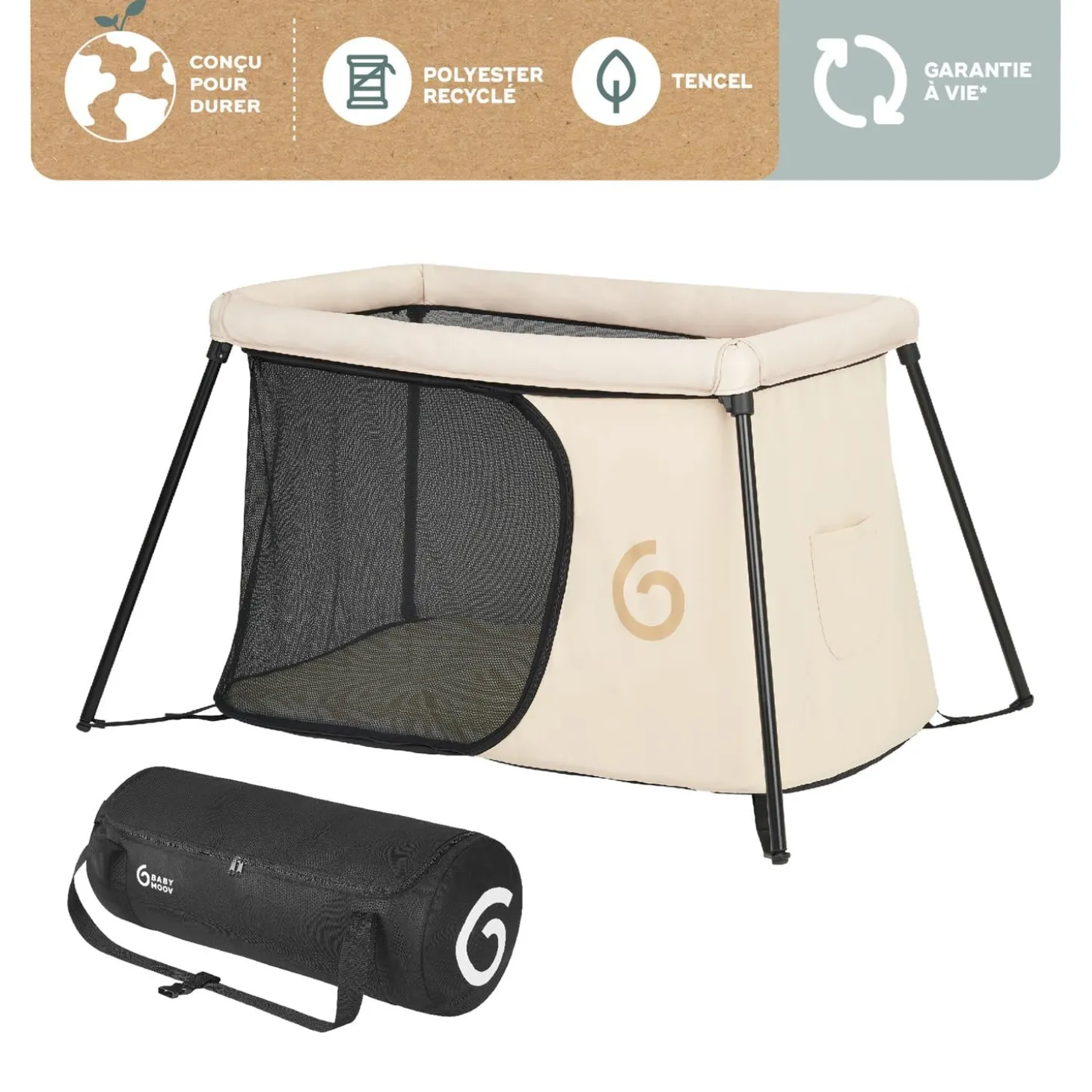 Babymoov Lit parapluie Moov & Sleep Sable / Noir