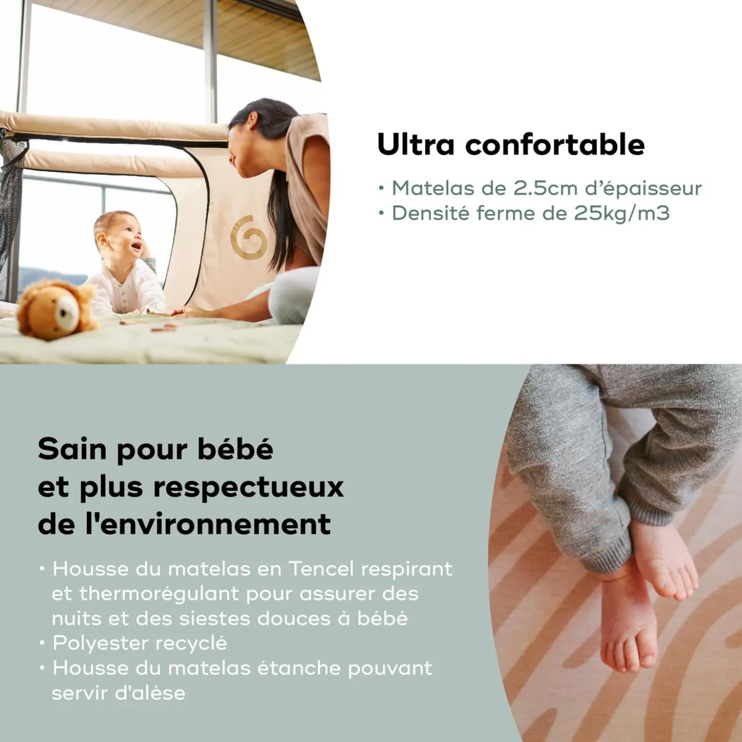 Babymoov Lit parapluie Moov & Sleep Sable / Noir