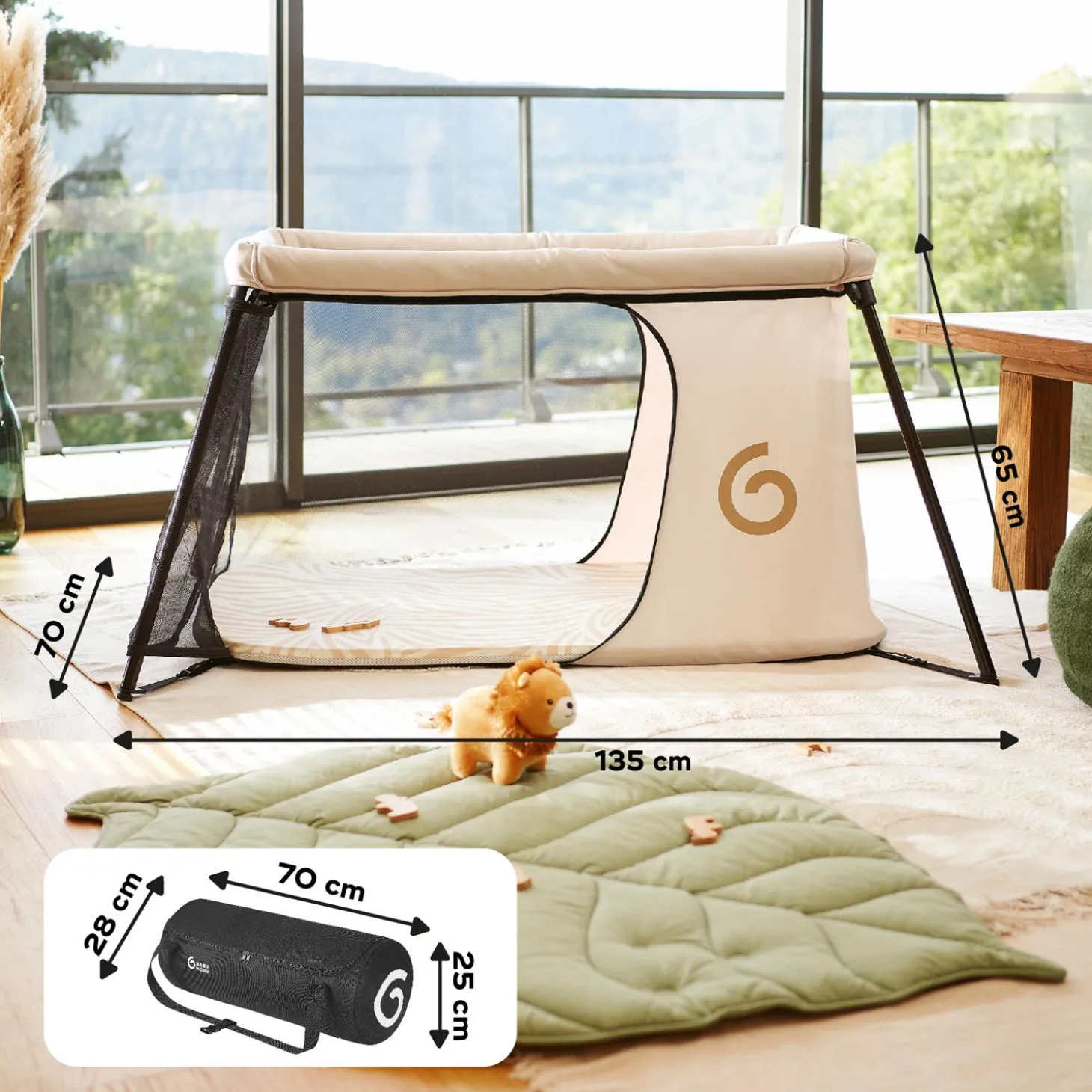 Babymoov Lit parapluie Moov & Sleep Sable / Noir