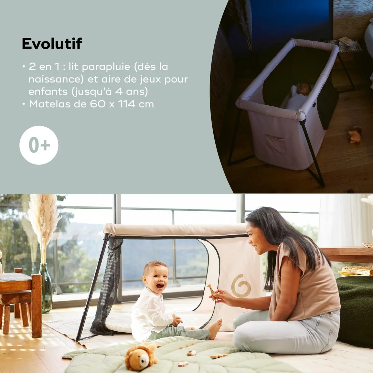 Babymoov Lit parapluie Moov & Sleep Sable / Noir