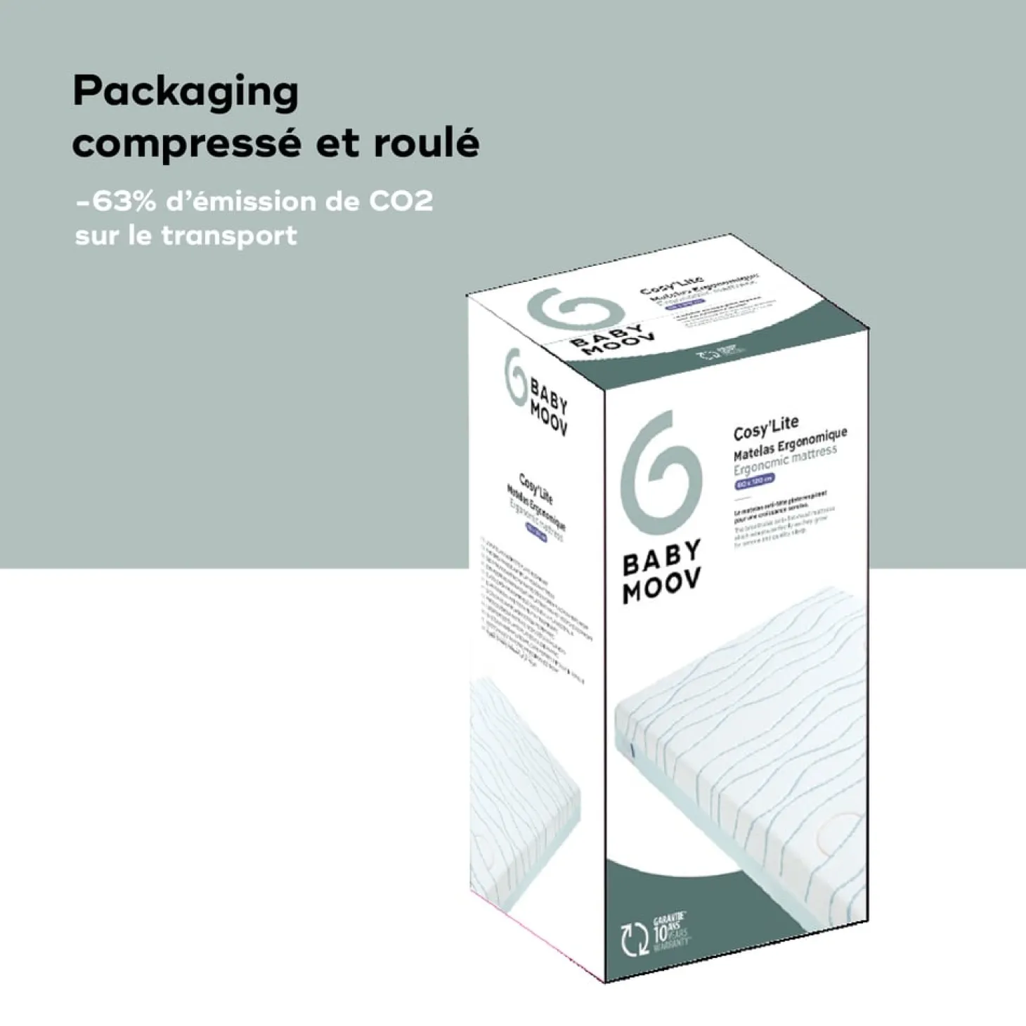 Babymoov Matelas Cosy'Lite ergonomique Blanc 70x140 cm