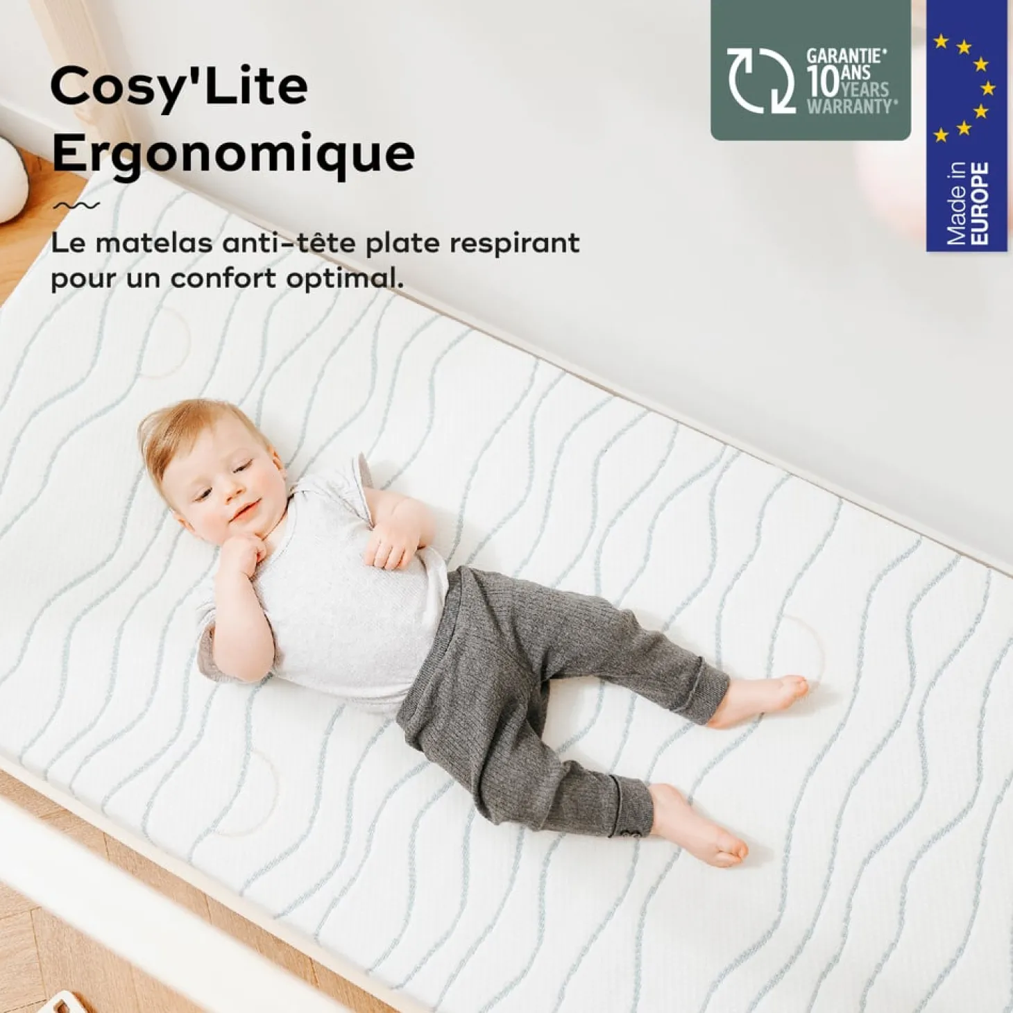 Babymoov Matelas Cosy'Lite ergonomique Blanc 70x140 cm