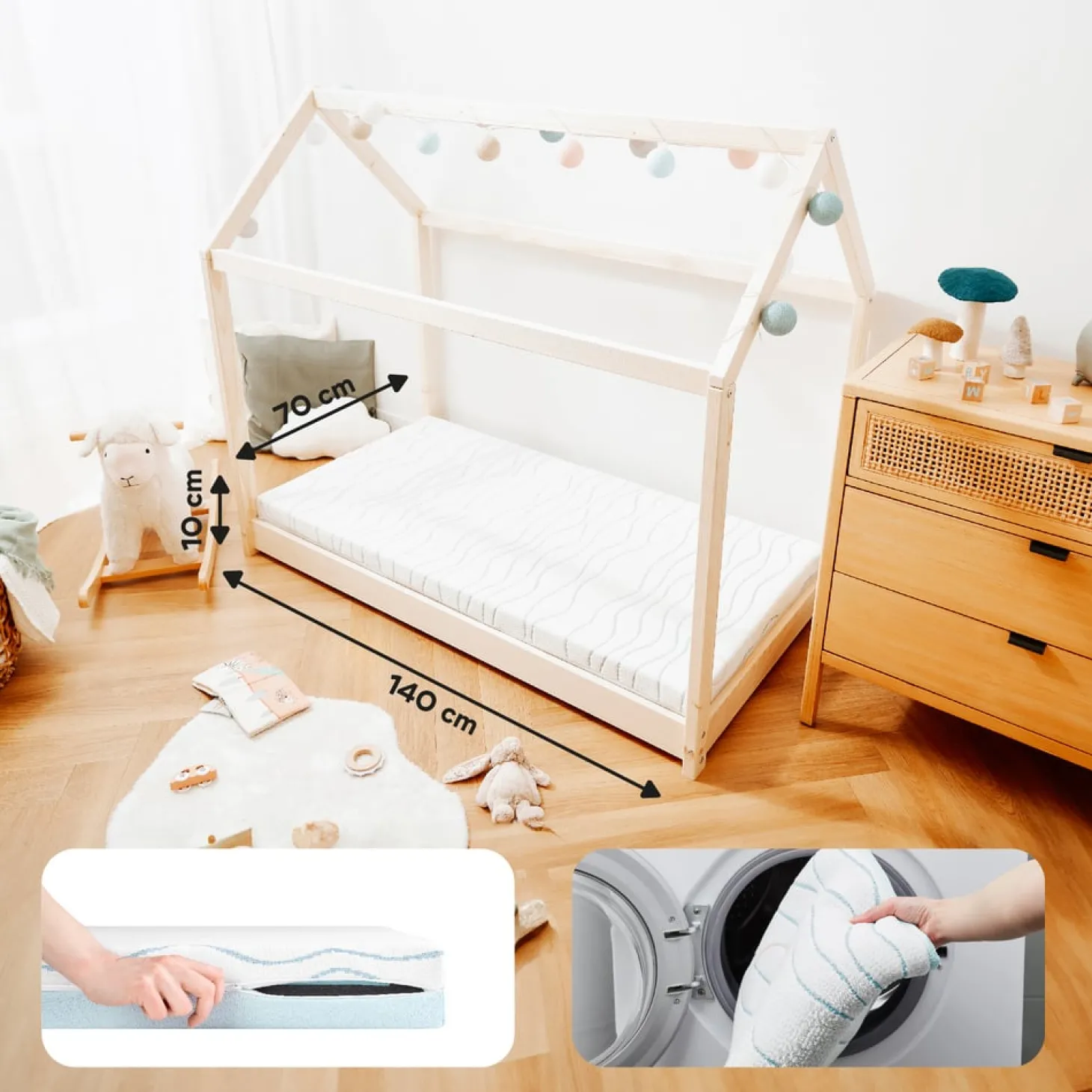 Babymoov Matelas Cosy'Lite ergonomique Blanc 70x140 cm