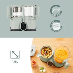 Babymoov Pack Nutribaby Glass multifonction + 2 Babybols Green Celadon