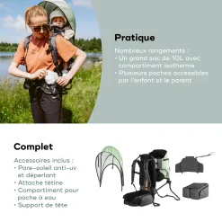 Babymoov                    Porte-Bébé de Randonnée sans habillage pluie Moov & Hike    Vert Sauge