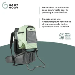 Babymoov                    Porte-Bébé de Randonnée sans habillage pluie Moov & Hike    Vert Sauge