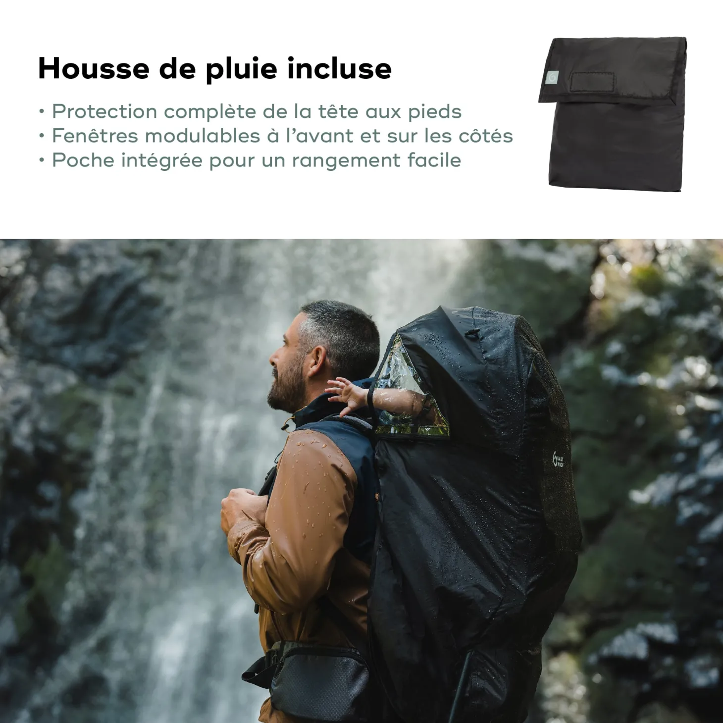 Babymoov Porte-Bébé de Randonnée avec habillage pluie Moov & Hike Dune