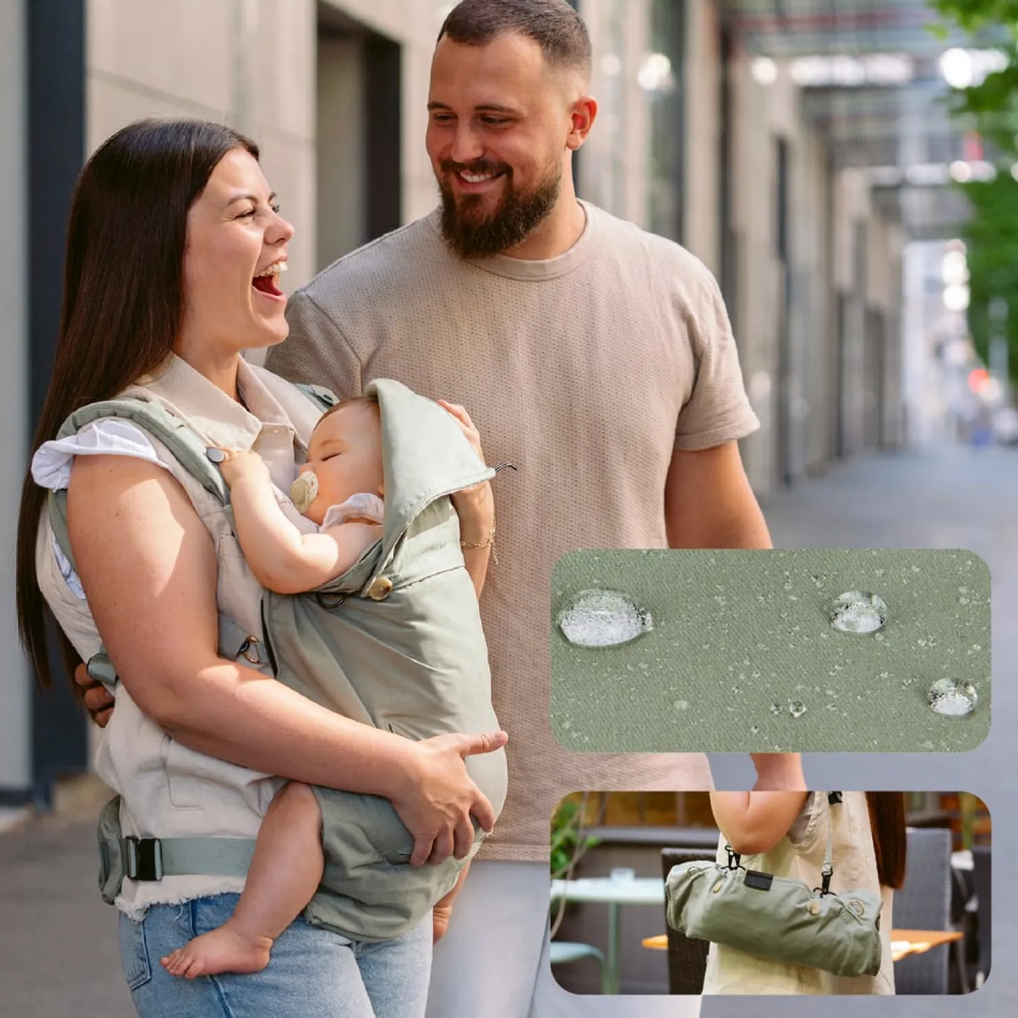 Babymoov Porte bébé évolutif Moov & Boost Vert Sauge
