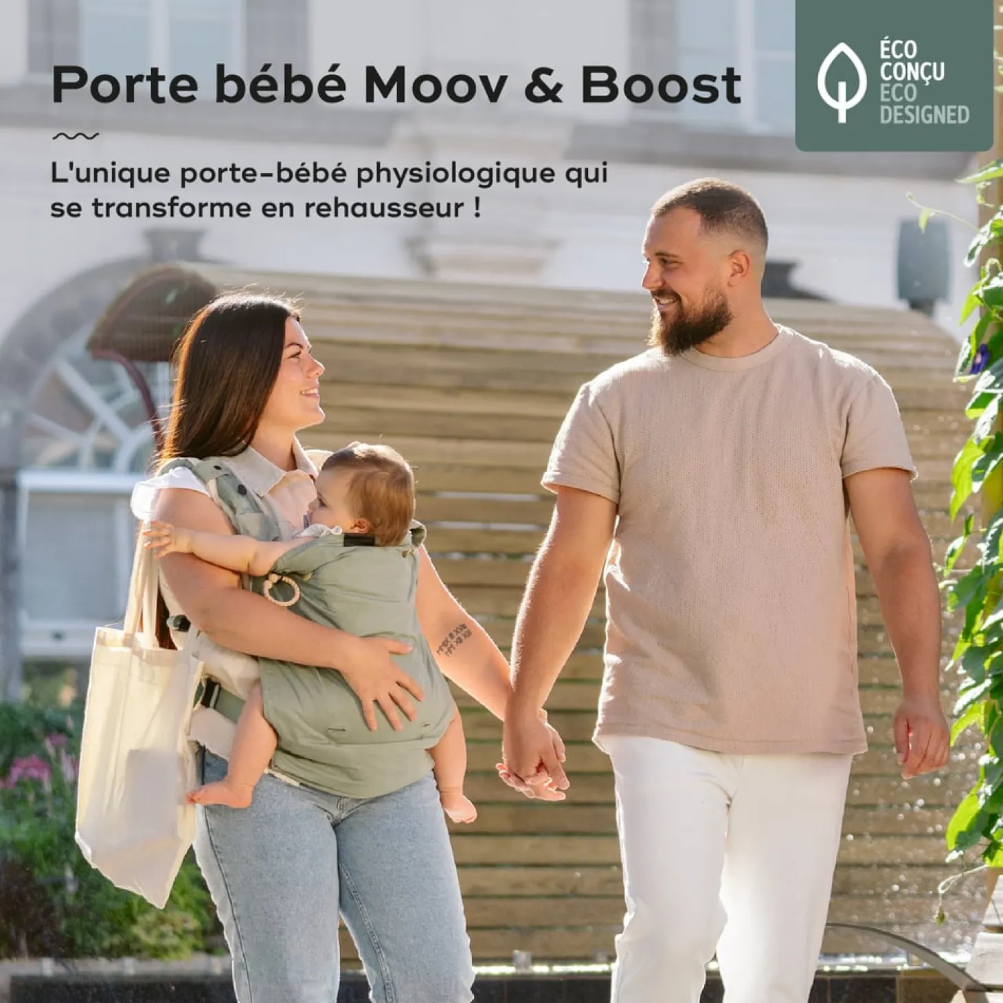 Babymoov Porte bébé évolutif Moov & Boost Vert Sauge
