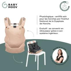 Babymoov                    Porte bébé évolutif Moov & Boost    Beige Noisette