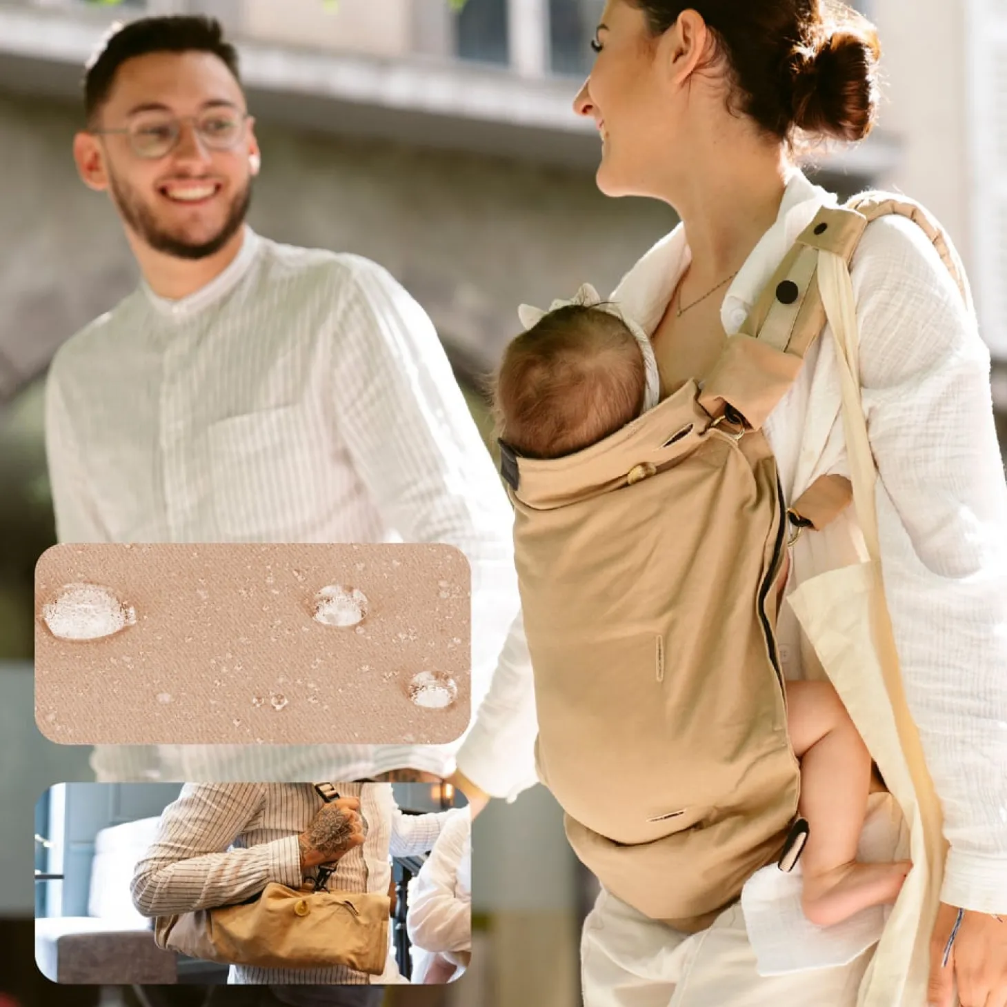 Babymoov Porte bébé évolutif Moov & Boost Beige Noisette