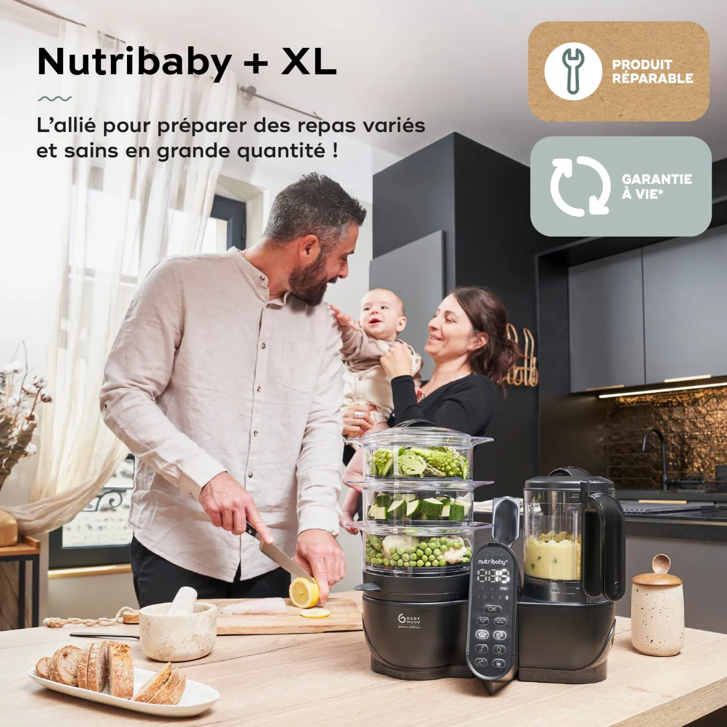 Babymoov Robot Culinaire Nutribaby + Xl Mineral Black