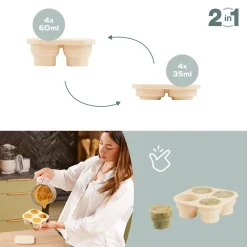 Babymoov                    Set Contenants Silicone & Grignoteuse    Vert Et Beige