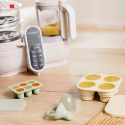 Babymoov Set Contenants Silicone & Grignoteuse Vert Et Beige