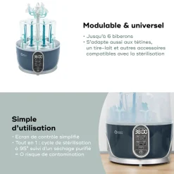 Babymoov                    Stérilisateur Turbo Pure    Gris/Bleu