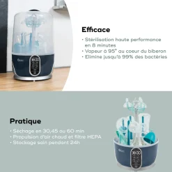 Babymoov                    Stérilisateur Turbo Pure    Gris/Bleu
