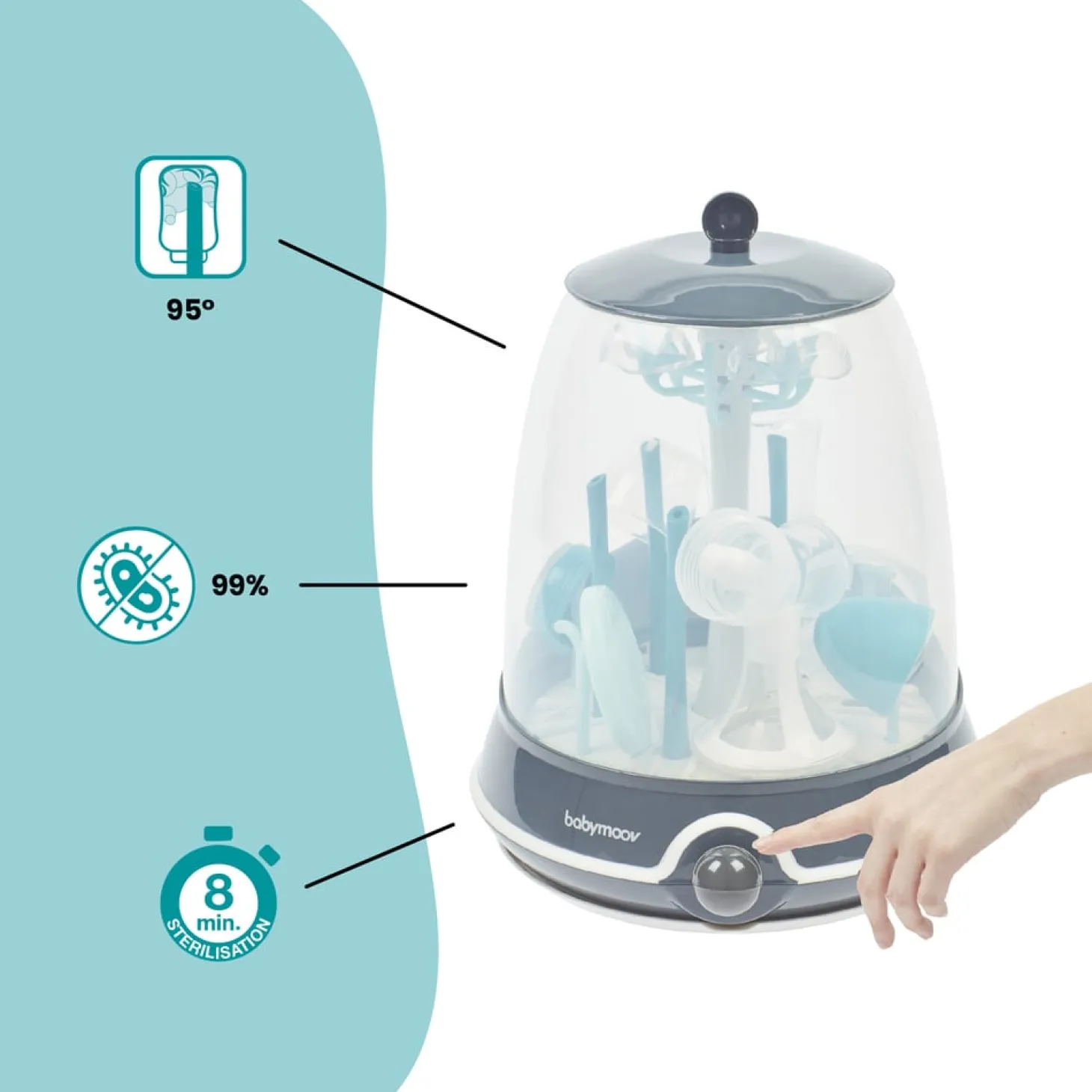 Babymoov Stérilisateur Turbo Vapeur Plus Bleu