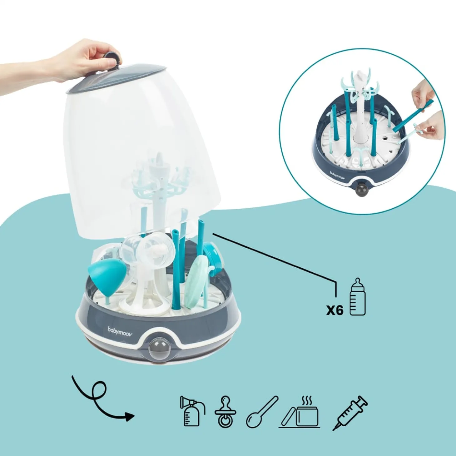 Babymoov Stérilisateur Turbo Vapeur Plus Bleu