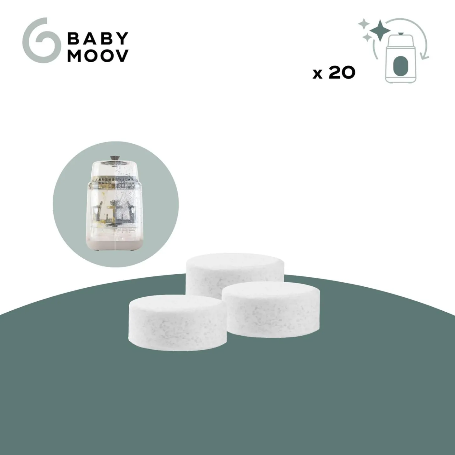 Babymoov Tablettes détartrantes lave-biberon NutriWash Blanc