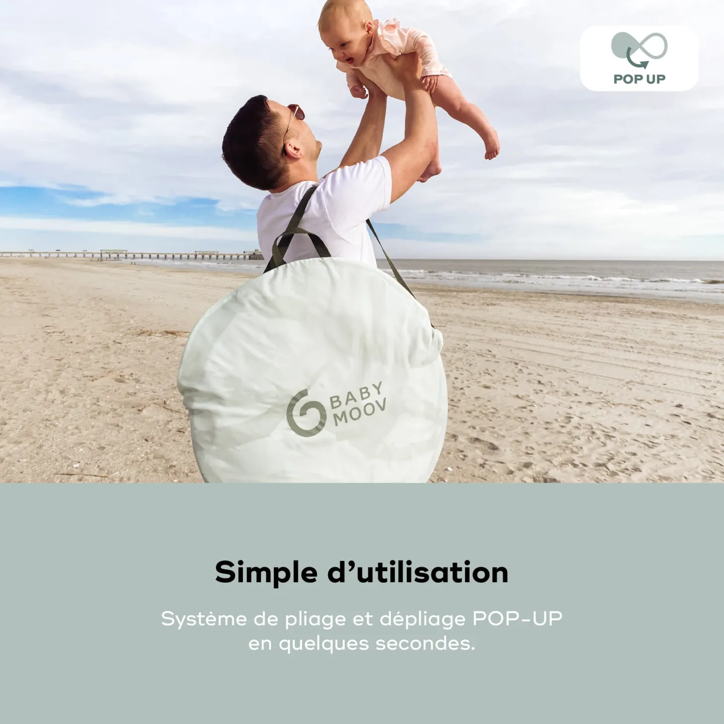 Babymoov Tente anti-uv rafraichissante Moov & Protect Vert lagon