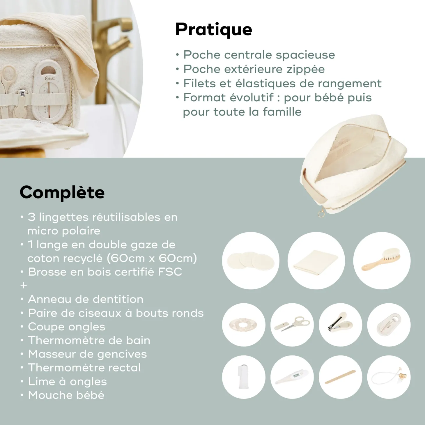 Babymoov Trousse de Toilette Bebe Curl White