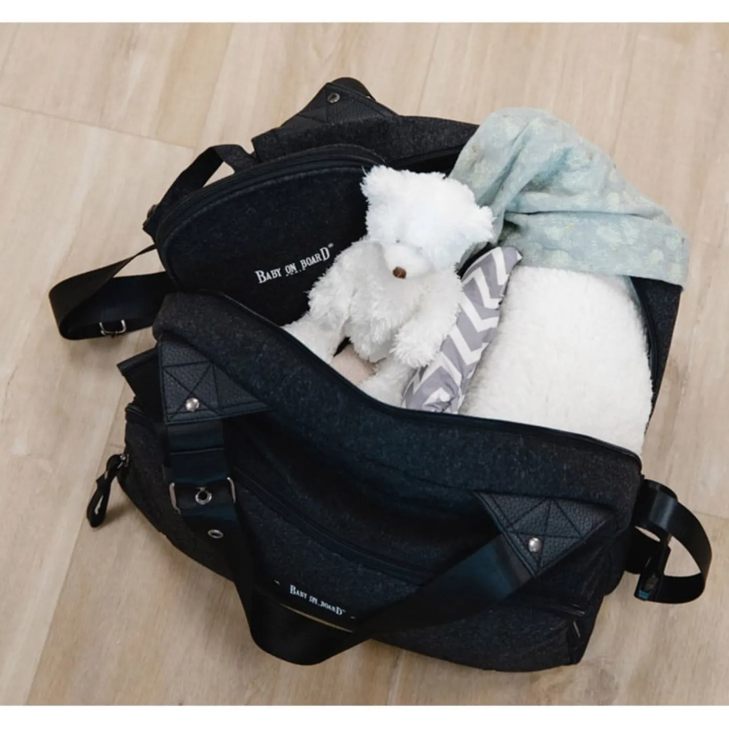 Baby on board SAC A LANGER TITOU Noir Chine