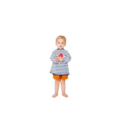 BabyToLove                    Bavoir avec manches    Blue Stripes