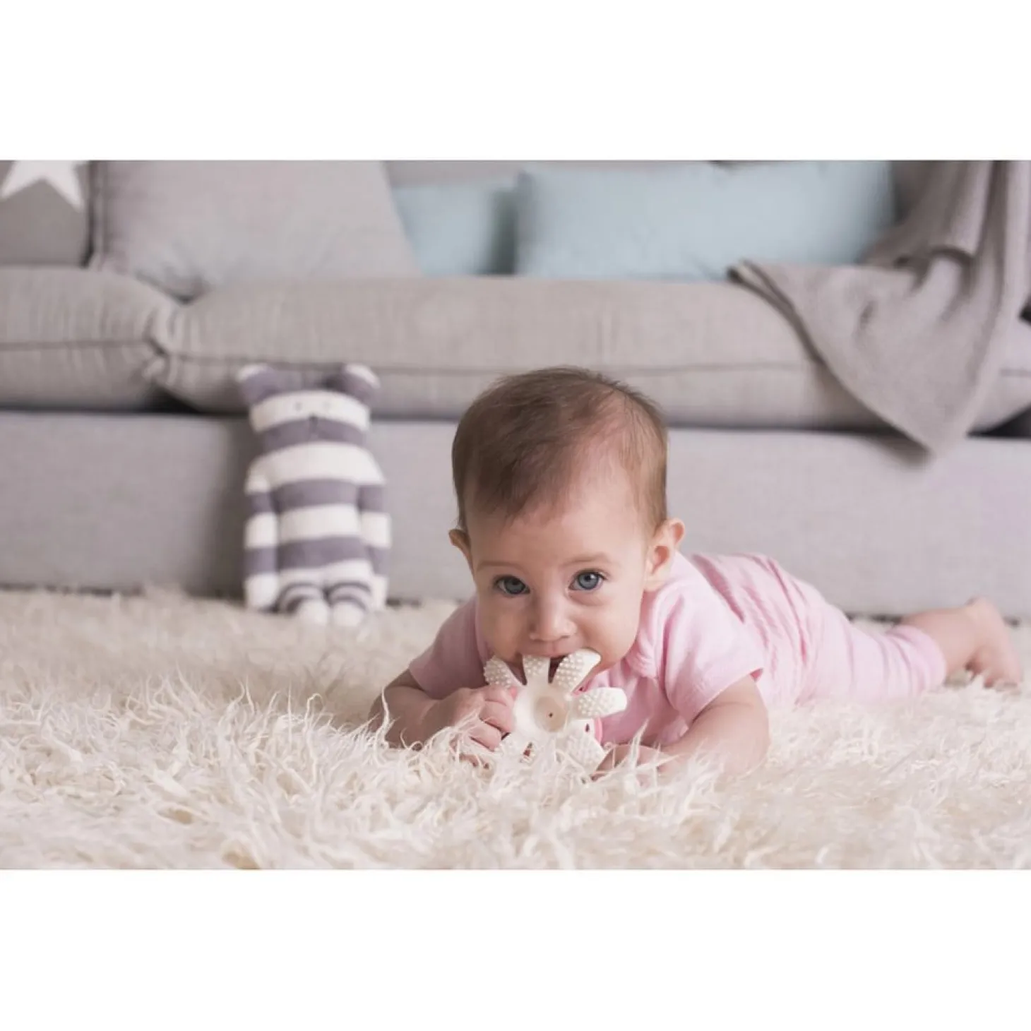 BabyToLove Bonnie la pieuvre de dentition Rose Pâle