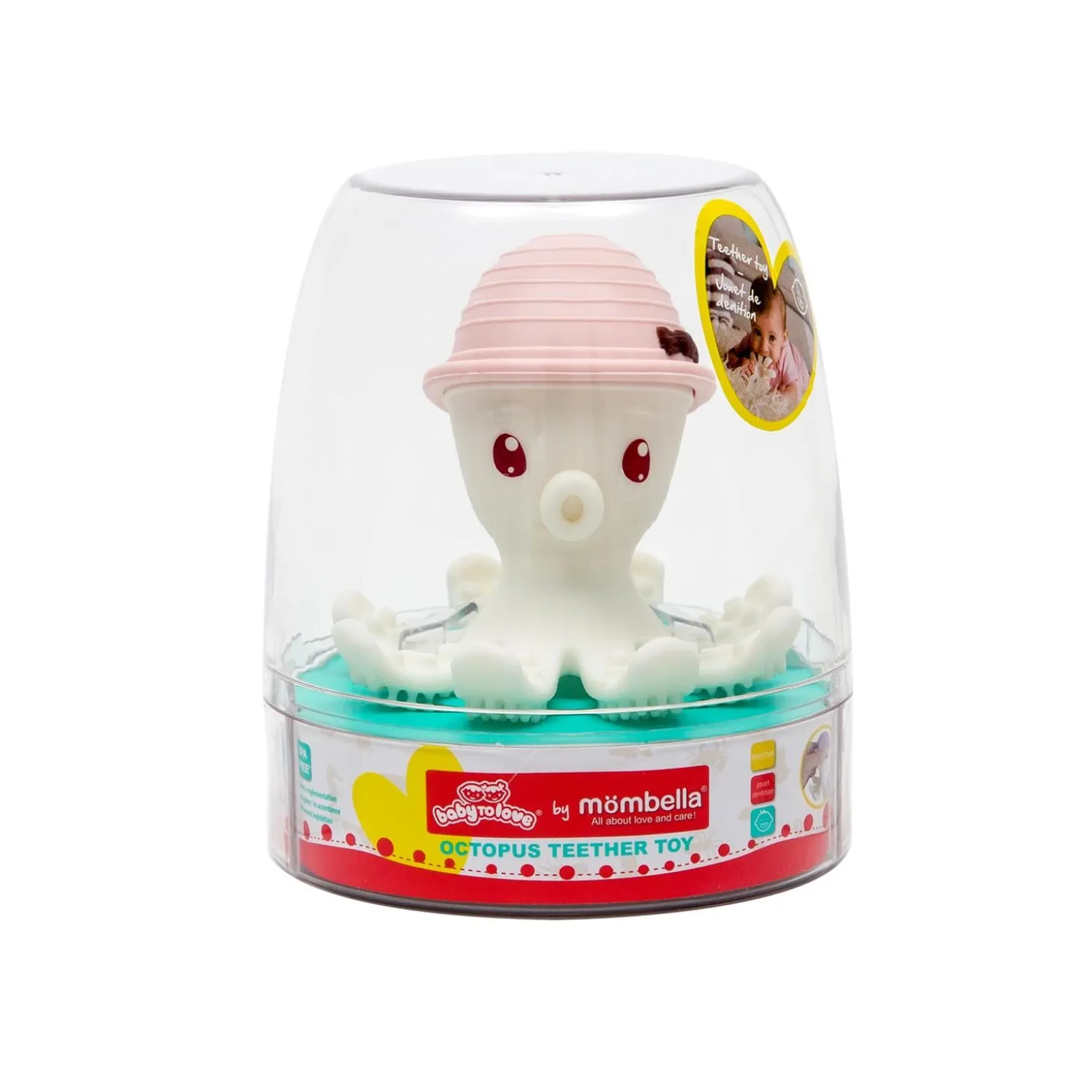 BabyToLove Bonnie la pieuvre de dentition Rose Pâle