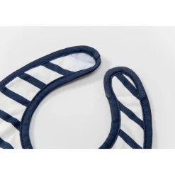 BabyToLove Lot de 2 bavoirs bi-matières Blue Stripes