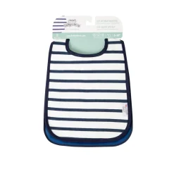 BabyToLove Lot de 2 bavoirs bi-matières Blue Stripes