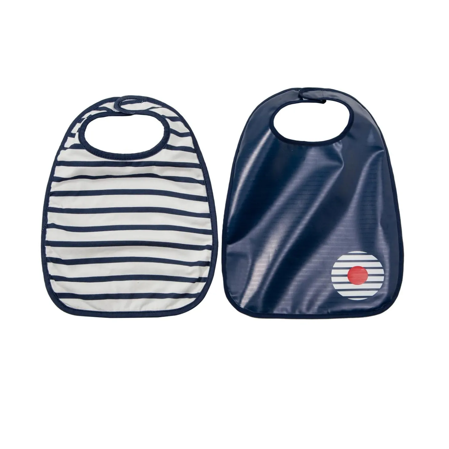 BabyToLove Lot de 2 bavoirs bi-matières Blue Stripes