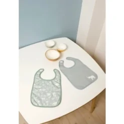 BabyToLove                    Lot de 2 bavoirs bi-matières    Green Tropic